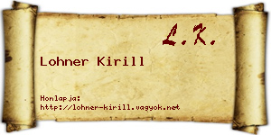 Lohner Kirill névjegykártya